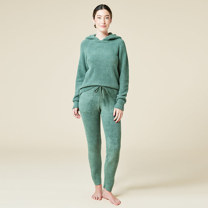 Solid Marshmallow Hoodie Lounge Set - Dusty Green